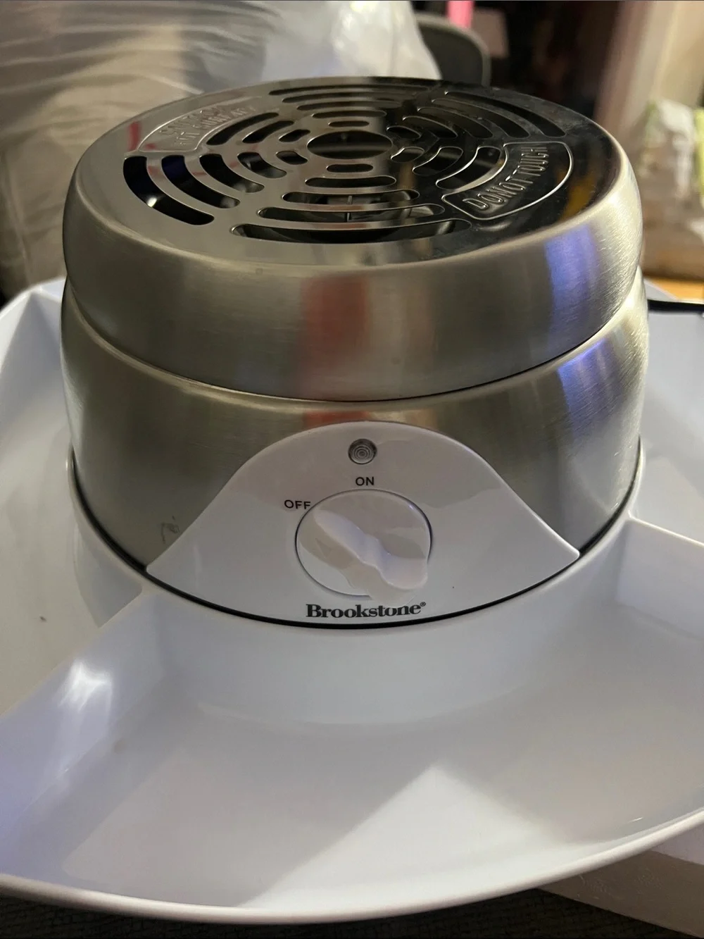 Brookstone White and Stainless Steel S'mores Maker with Serving Tray